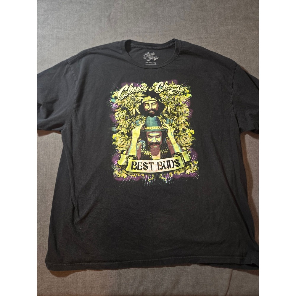 Cheech & Chong Best Buds Smoke Together T Shirt Black XXL Graphic Tee
